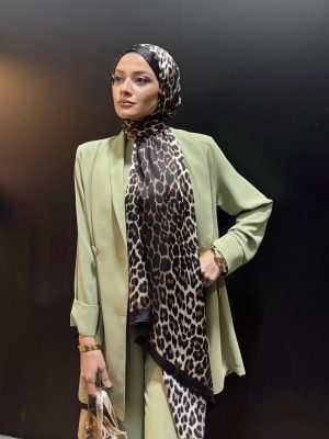 Leopar Deluxe İpek Şal