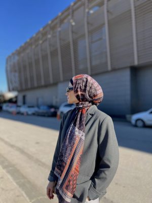 Siyah Gri Prive Pamuk Vual Şal