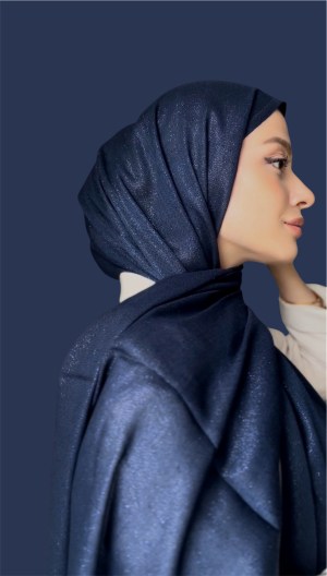 Lacivert Işıltı Şal Serisi